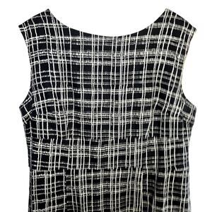Meroma Large Black Checked Women's Sleeveless Dress Miss Size 14 16 XL Extra